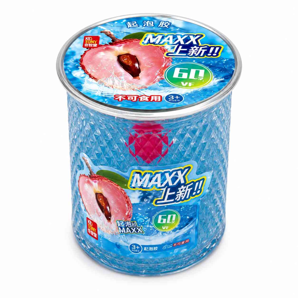 Lychee-Inspired Glitter Foaming Slime – Blue