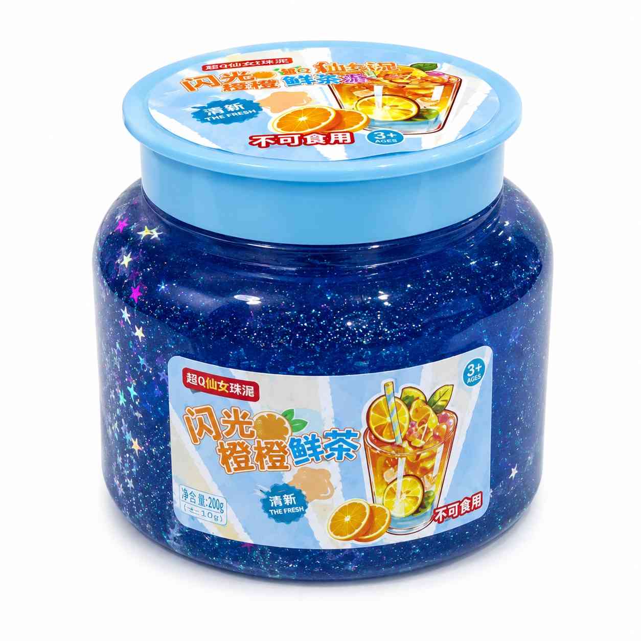 Sparkling Orange Tea Foaming Slime - Blue 1