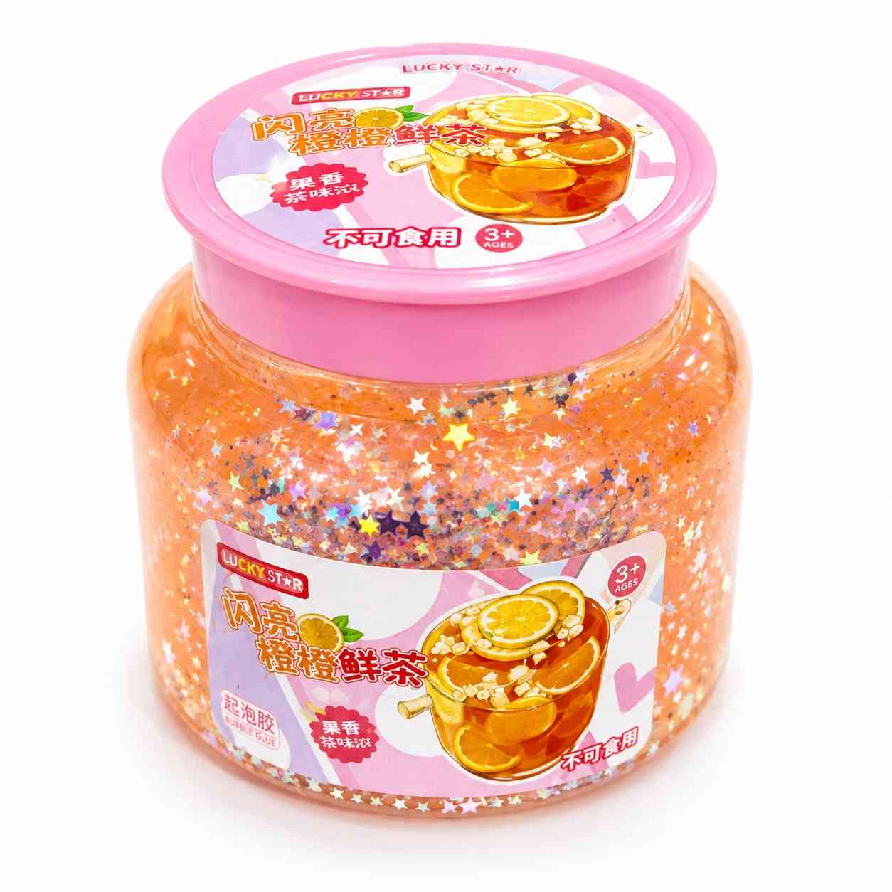Orange Mini Tea Glitter Foaming Slime – Orange