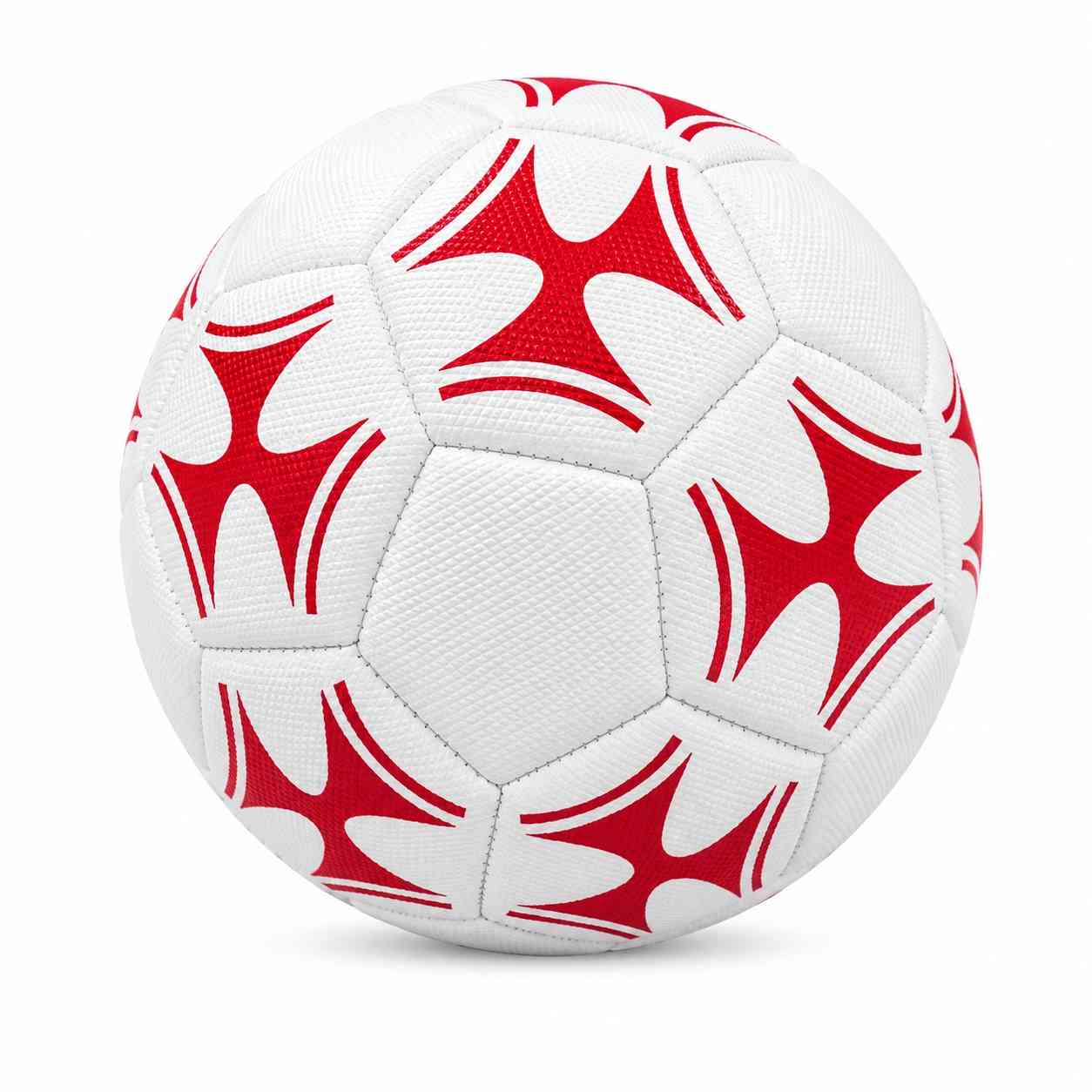 Kids Football with Star Design – White & Red