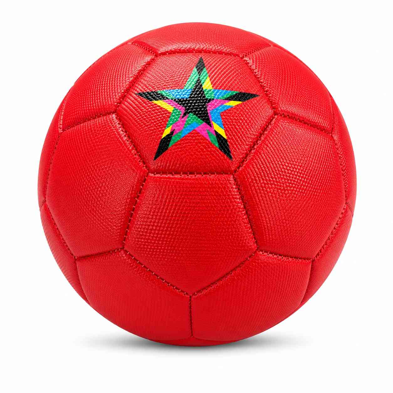 Kids Football with Colorful Star Design – Red