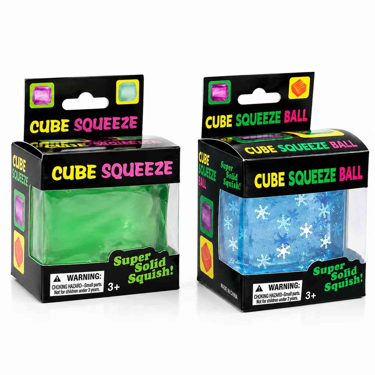 Needoh Cube Squeeze Sensory Squishy Toy 2 PCS - Green & Blue