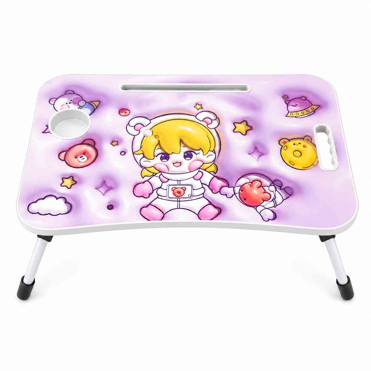 Kids Folding Study & Activity Table with Cup Holder – Space girl
