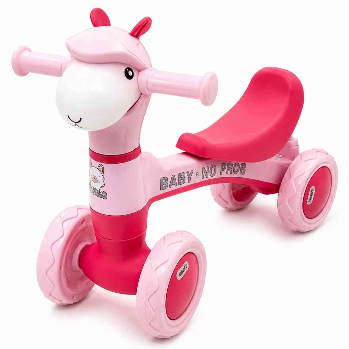 Kids Sheep Ride-On Toy with 4 Wheels – Pink