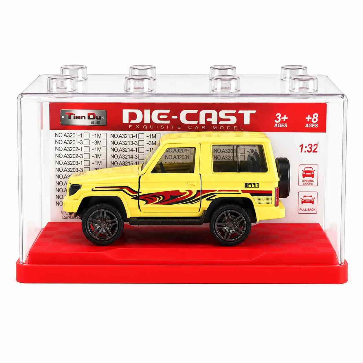 1:32 Die-Cast Off-Road SUV Pull-Back Car – Yellow