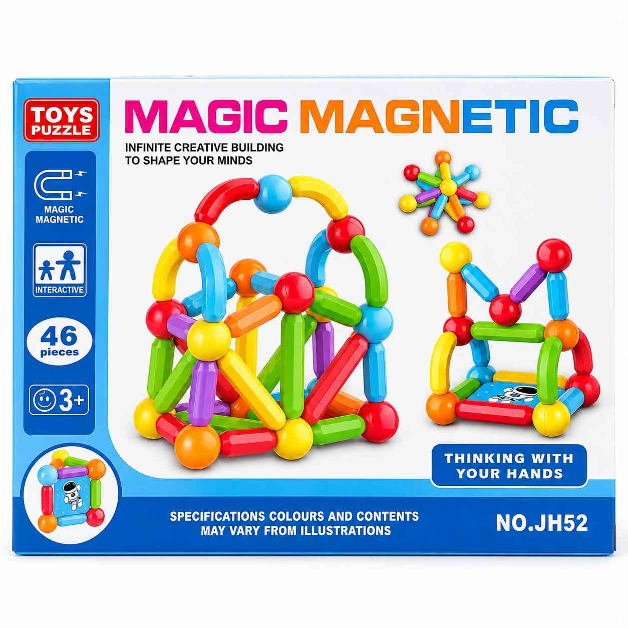 Magic Magnetic Kids Building Set – 46 Pieces