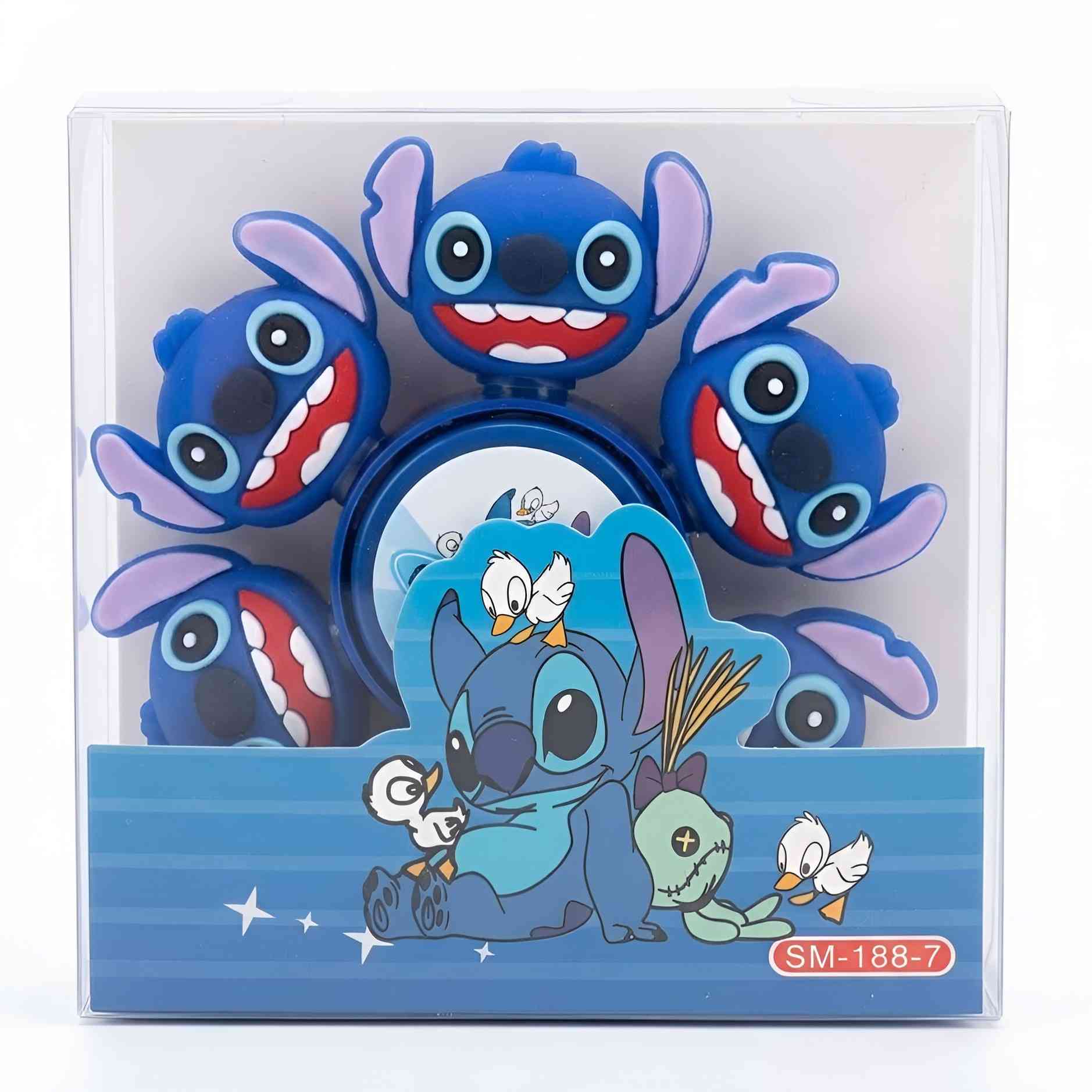 Stitch Highlighter Set with Spinner – 6 Pens, Blue