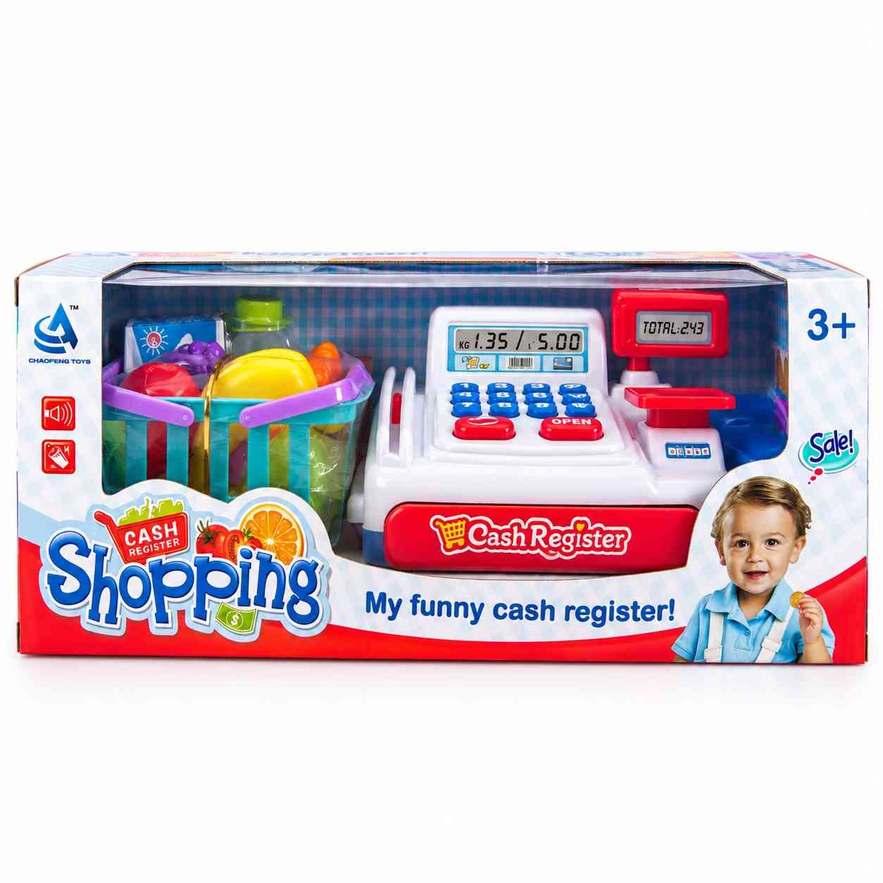 Deluxe Kids Cash Register & Shopping Playset with Basket and Accessories – Sound