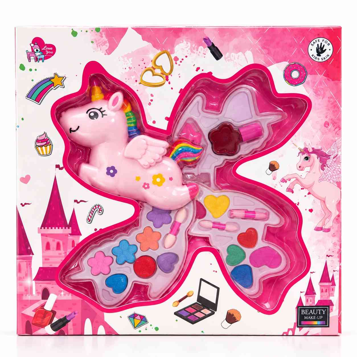 Kids Unicorn Makeup Set with Colour Palette & Beauty Accessories
