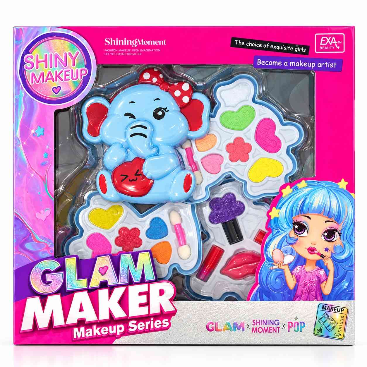 Kids Elephant Makeup Set with Colour Palette & Beauty Accessories