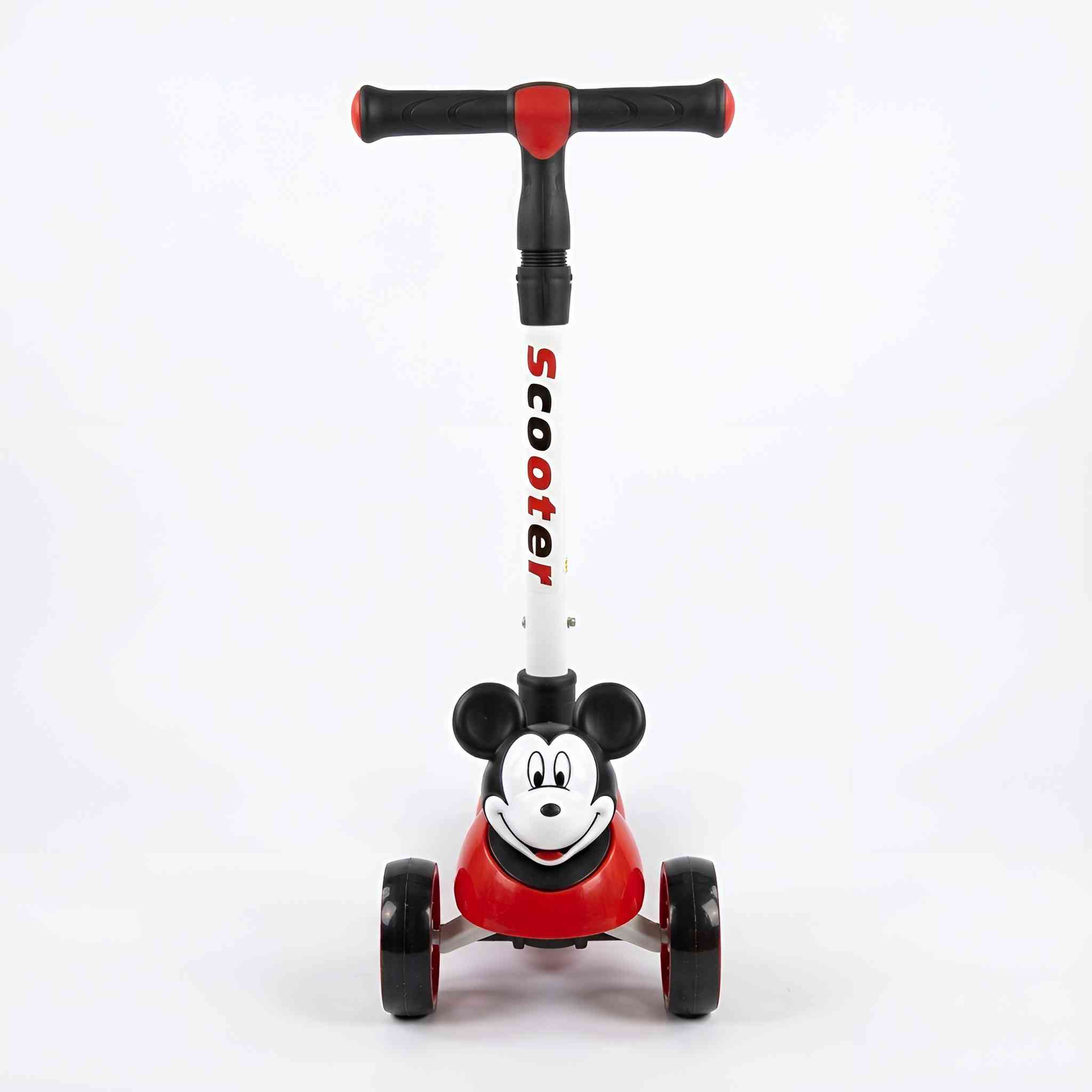 Kids 3-Wheel Scooter with Adjustable Handlebar – Mickey Mouse -Red & Black