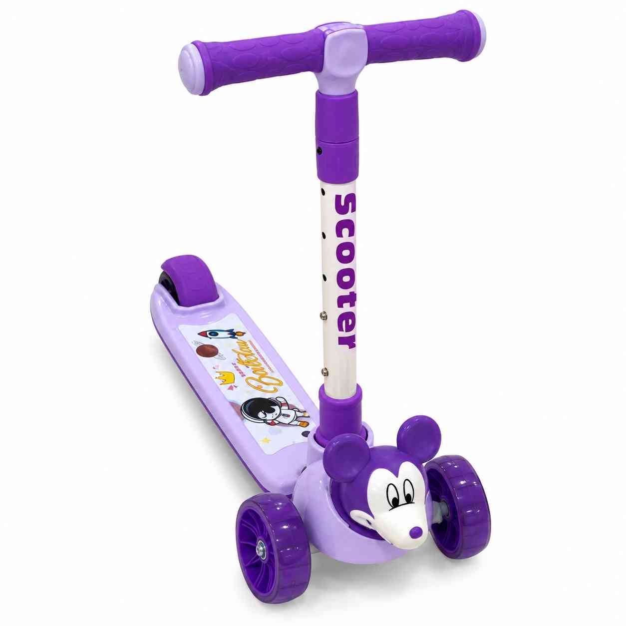 Kids 3-Wheel Scooter with Adjustable Handlebar – Mickey Mouse -Purple