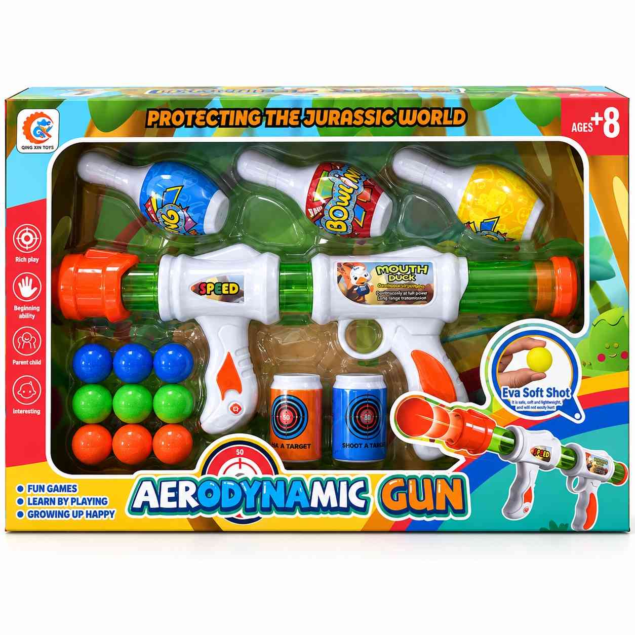 Aerodynamic Shooting Game Set with Soft Foam Balls & Targets