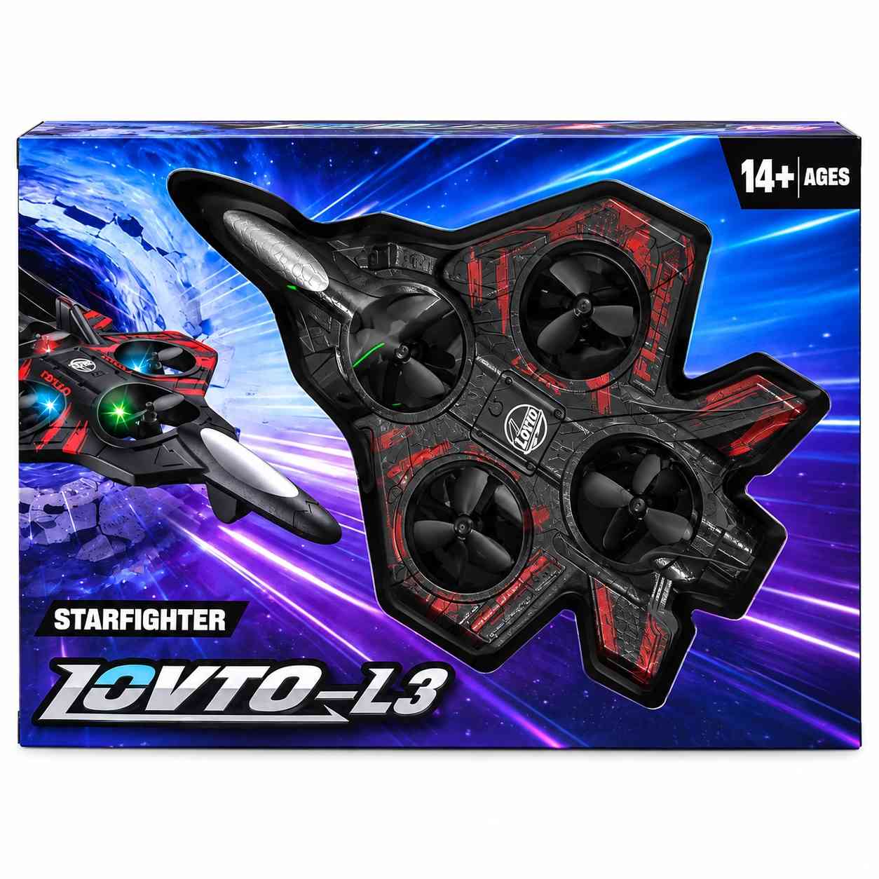 LEVTO-13 RC Starfighter Aircraft with 360° Rotation- Red