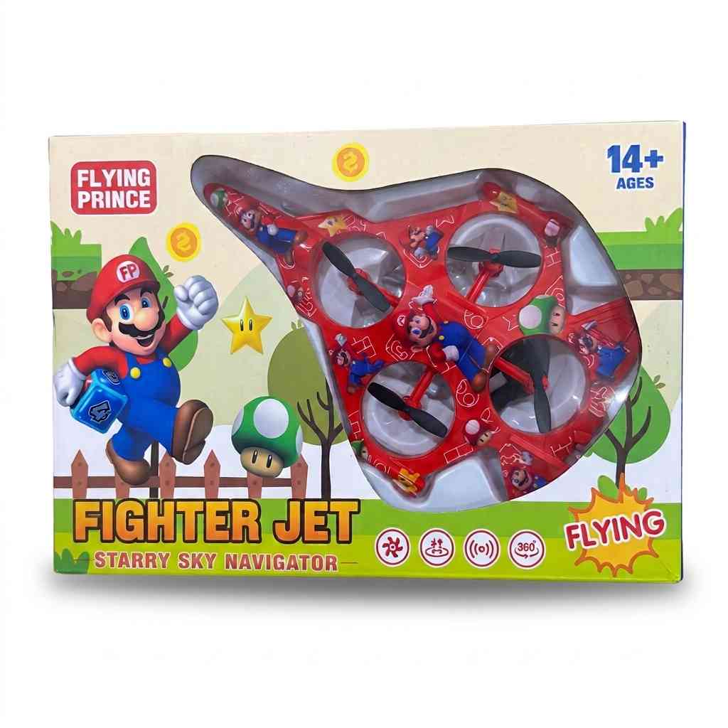 Mario Design Flying Fighter Jet with 4 Propellers & 360° Rotation