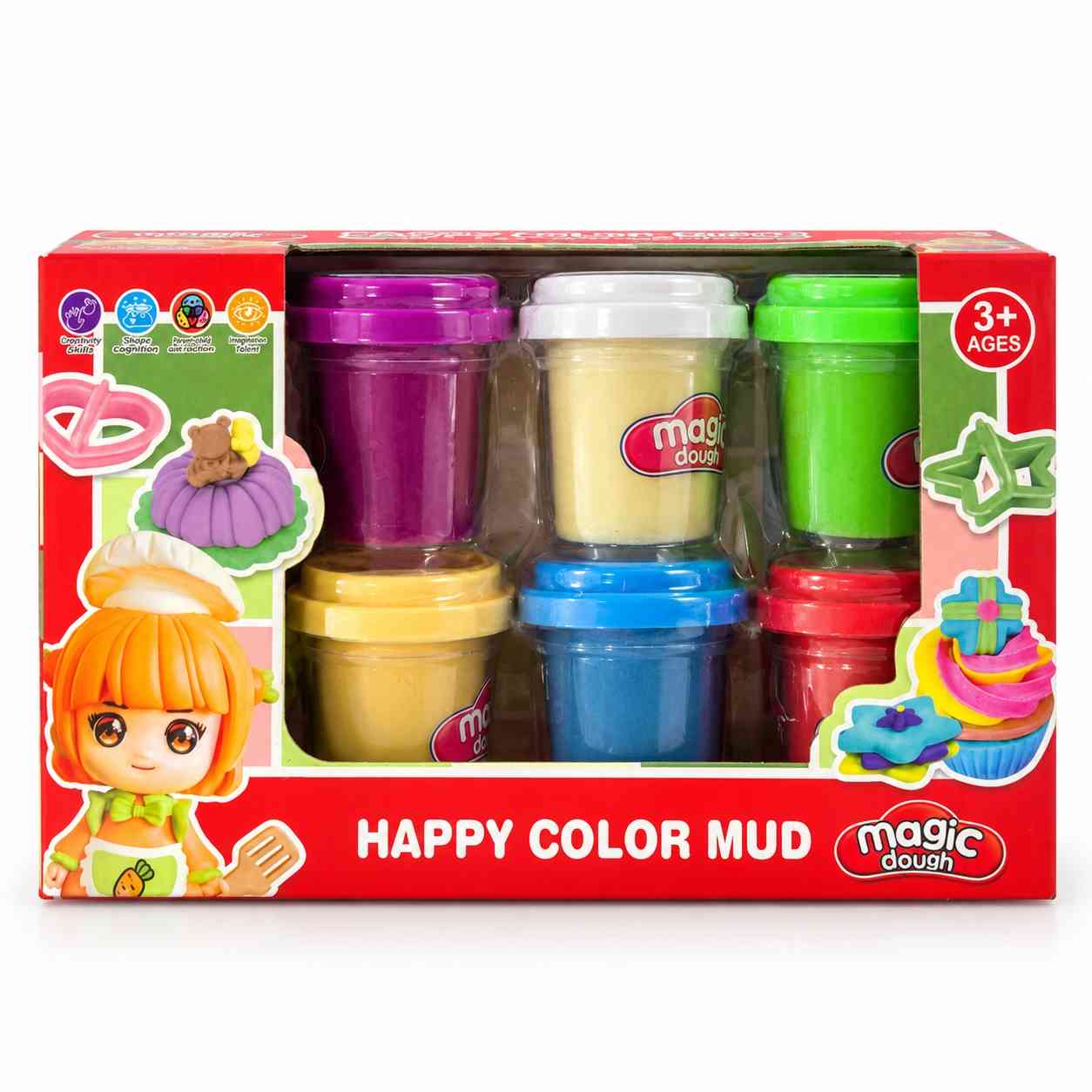 Happy Color Modeling Dough Set – 6 Colors