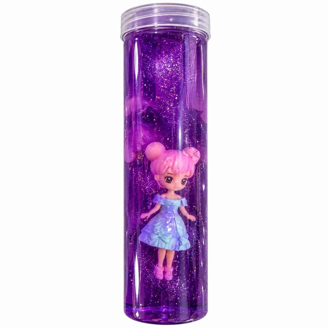 Glitter Slime with Mini Character - Purple