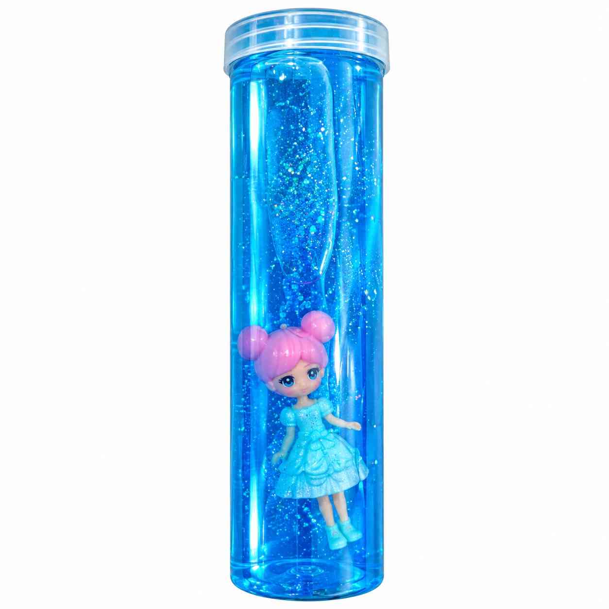 Glitter Slime with Mini Character - Blue