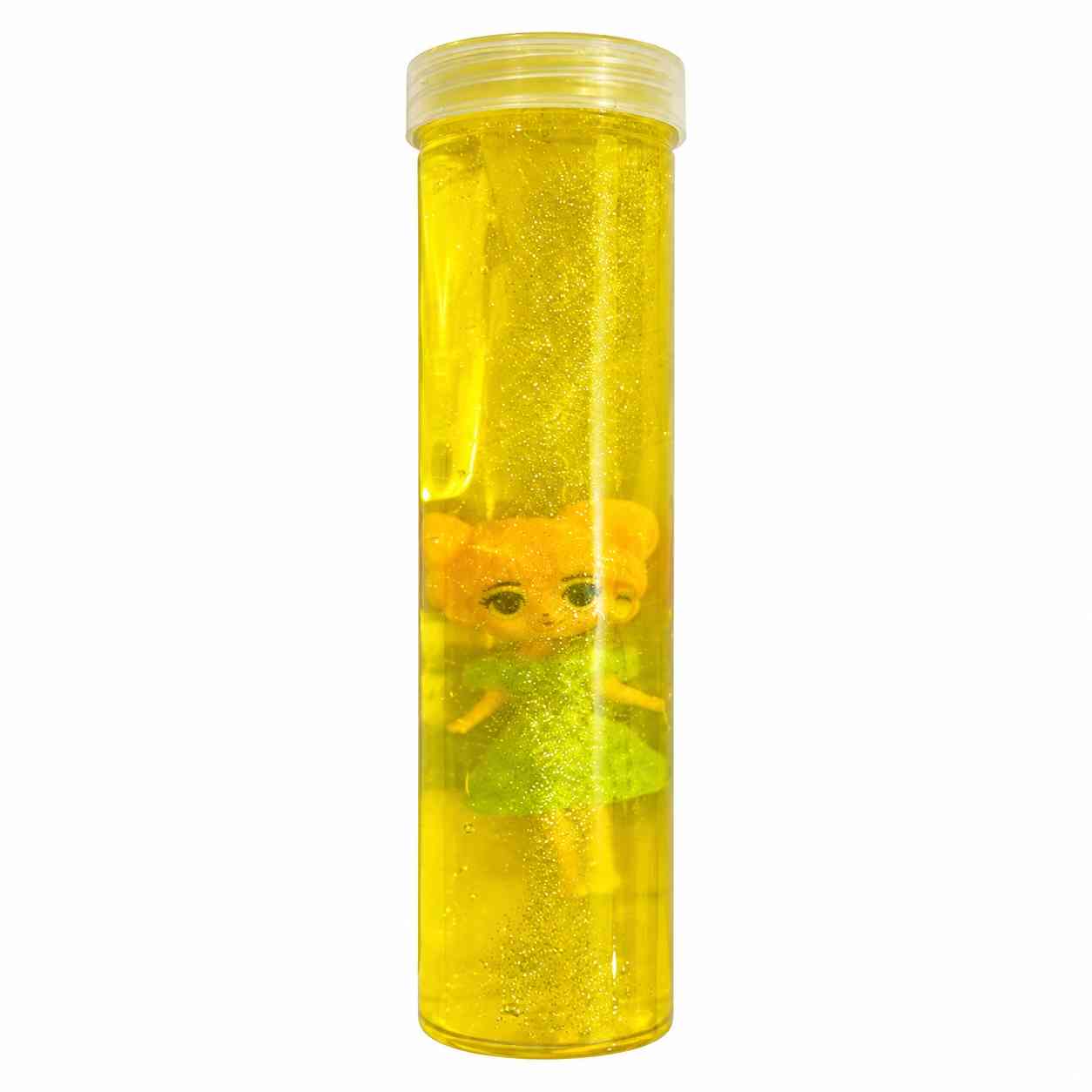 Glitter Slime with Mini Character -Lemon Yellow